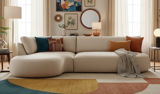 Ace Minimalist Left Hand Corner Sofa with Rounded Form Ace Minimalist Left Hand Corner Sofa with Rounded Form