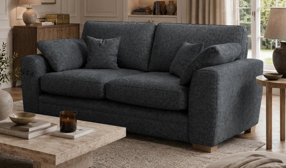 SLF24 Ronay 2-seater Sofa, Mid Boucle Charcoal - dark grey, Leg colour: