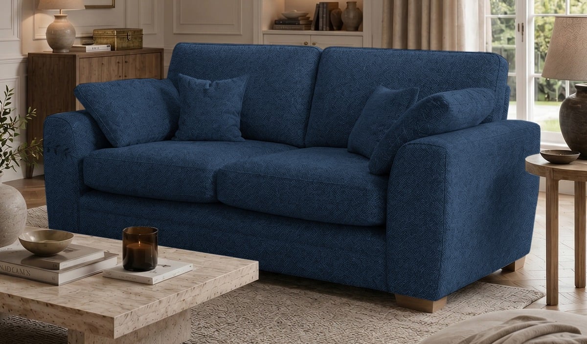 SLF24 Ronay 2-seater Sofa, Mid Boucle Dark Navy - dark blue, Leg colour: