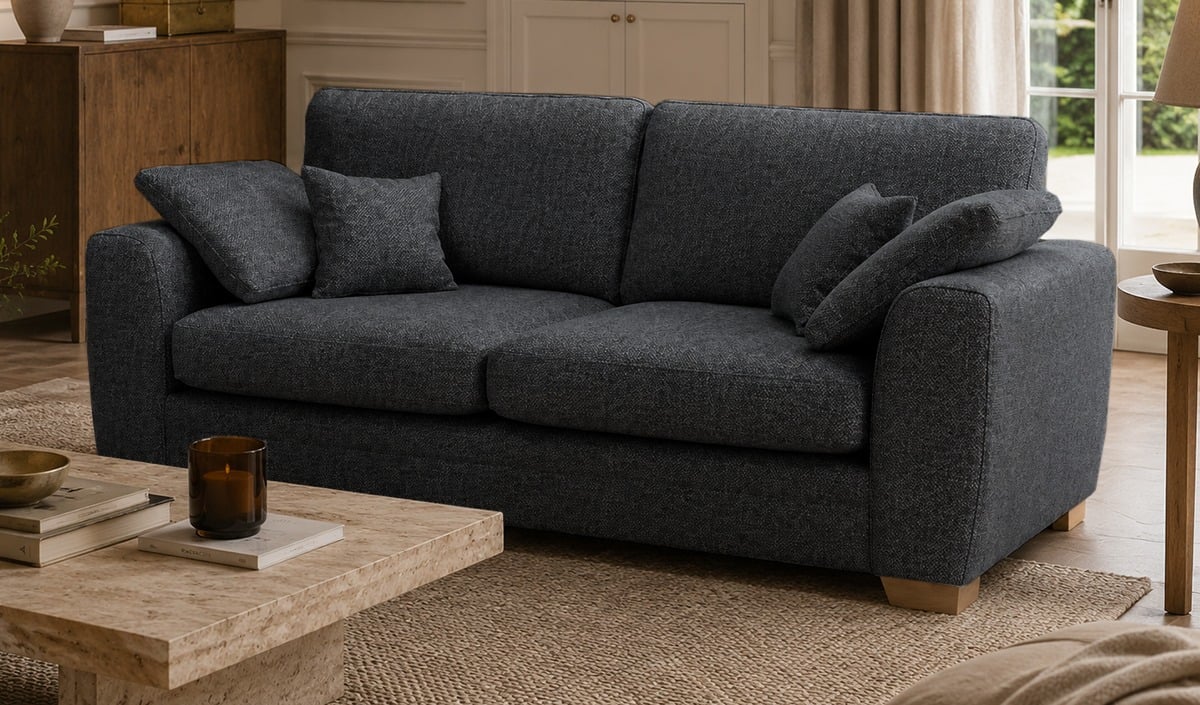 SLF24 Ronay 3-seater Sofa, Mid Boucle Charcoal - dark grey, Leg colour: