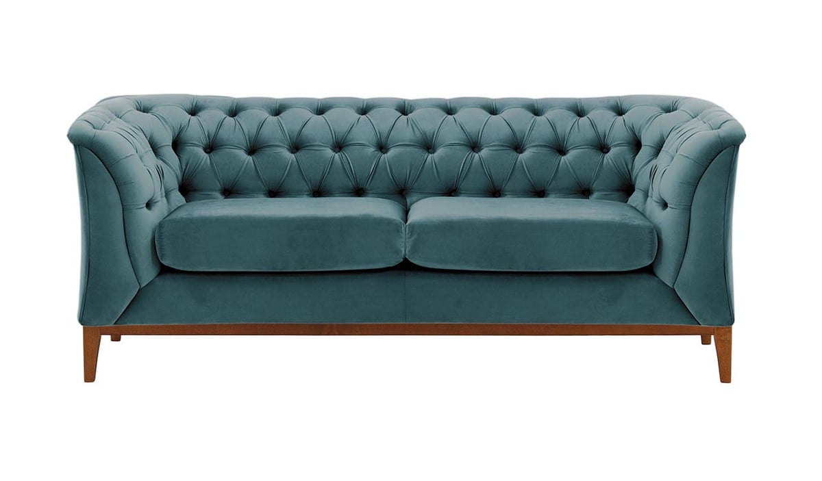 Chesterfield Modern 2 Seater Sofa Wood