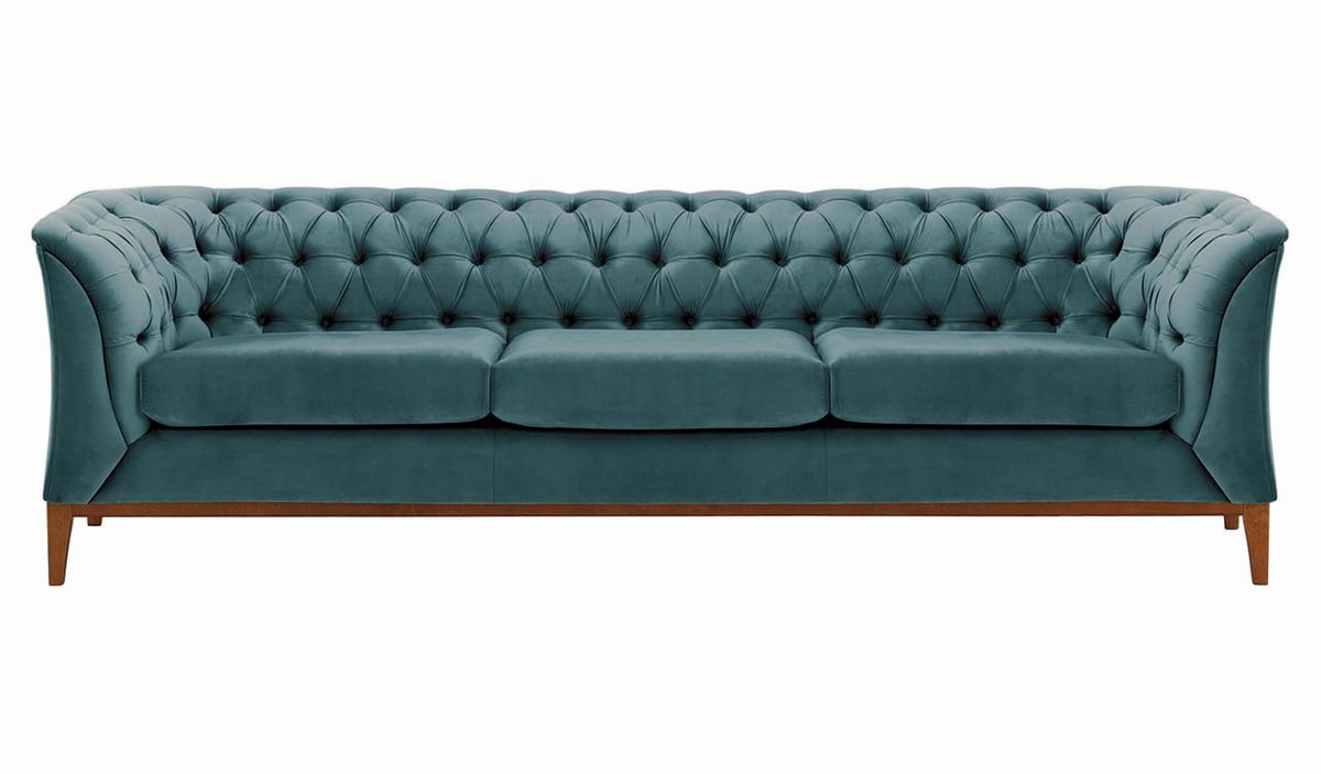 Chesterfield Modern 3 Seater Sofa Wood
