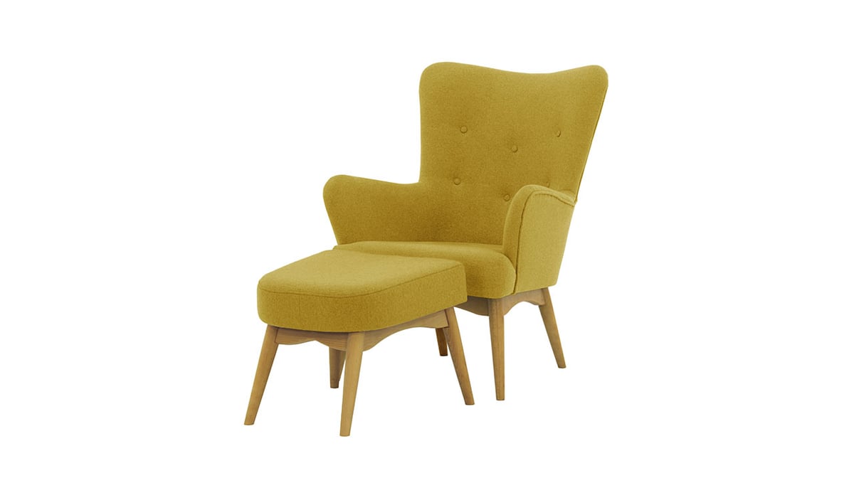 Savano Wingback Chair + Footstool
