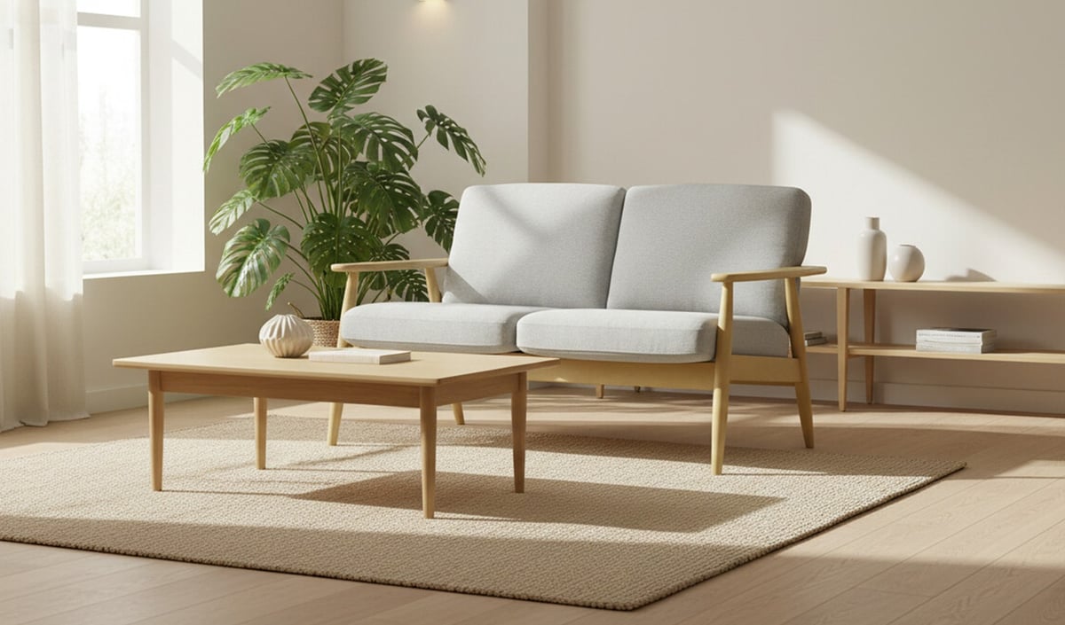 Demure 2 Seater Wood Frame Sofa 