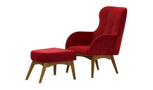 Hollis Wingback Chair with a Footstool Hollis Wingback Chair with a Footstool