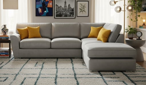 Majestic Right Hand Corner Sofa with Footstool and Fitted Back Cushions Majestic Right Hand Corner Sofa with Footstool and Fitted Back Cushions