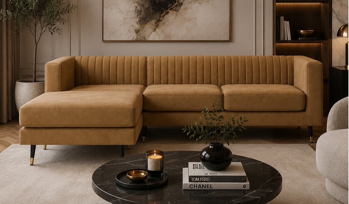 Slender Large Left Hand Corner Sofa