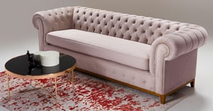 Sofas and armchairs in dusty pink colour